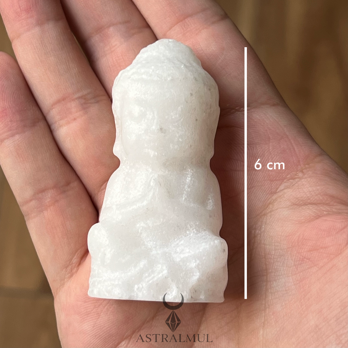 Buda Tallado En Jade Blanco 100% Natural 6cm