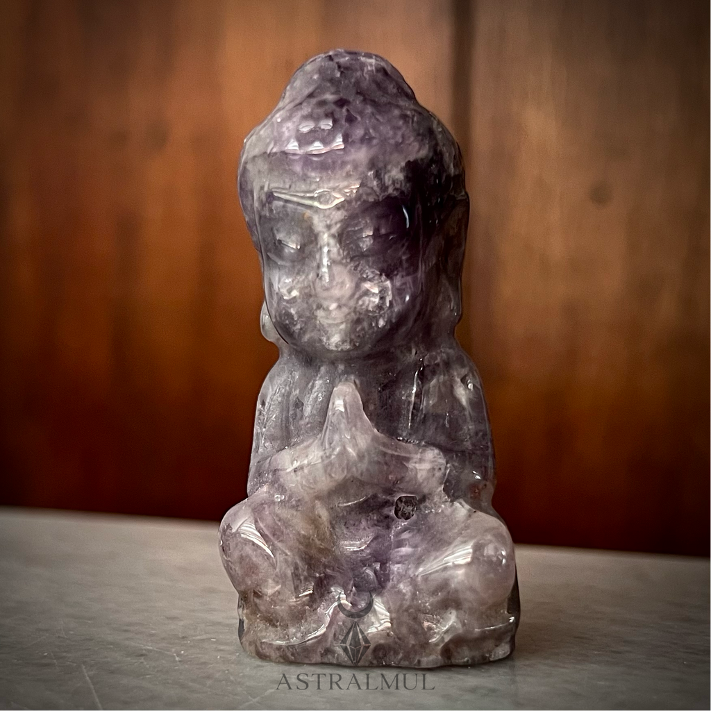 Buda Tallado en Amatista Natural – 6 cm