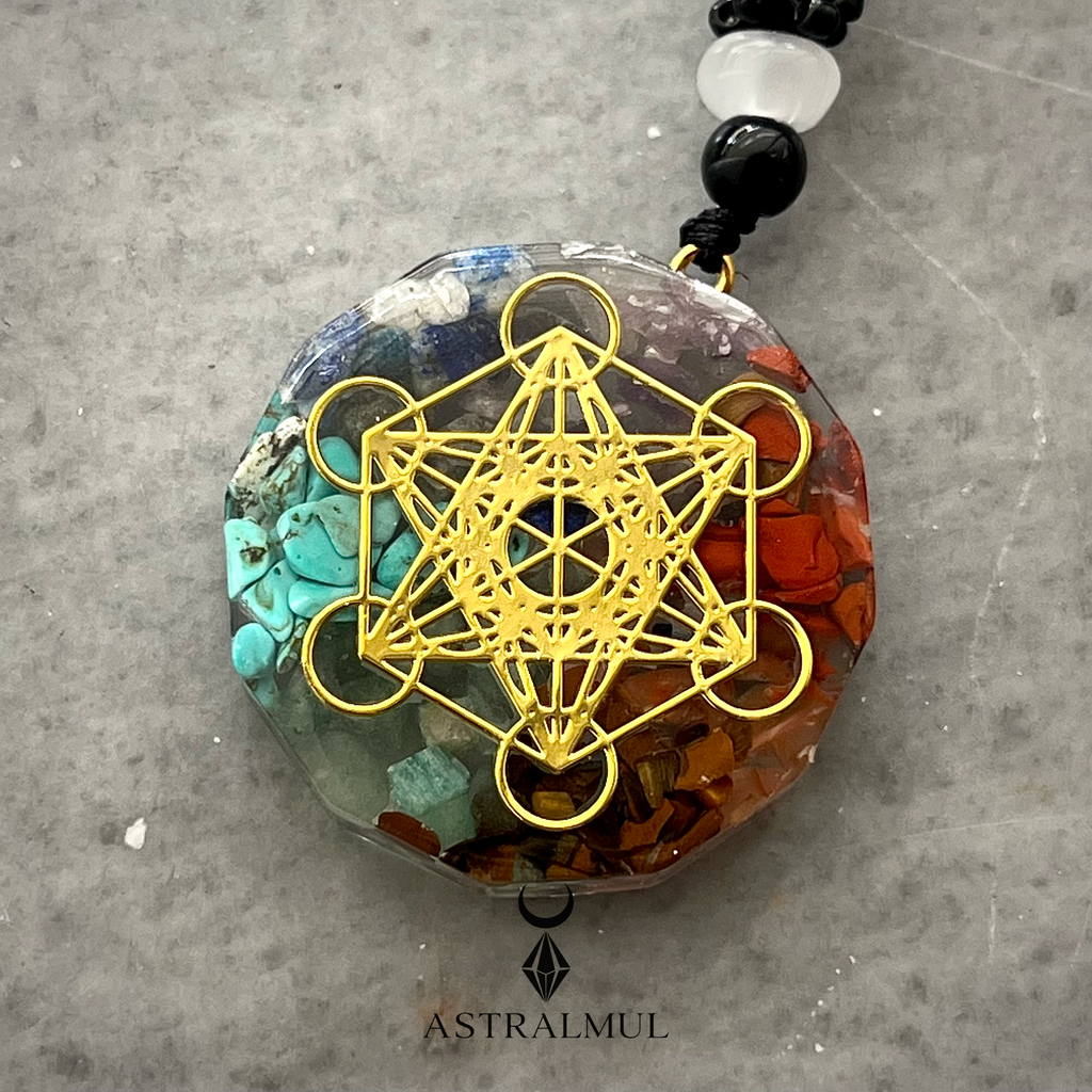 Collar de Orgonita con Cubo de Metatrón
