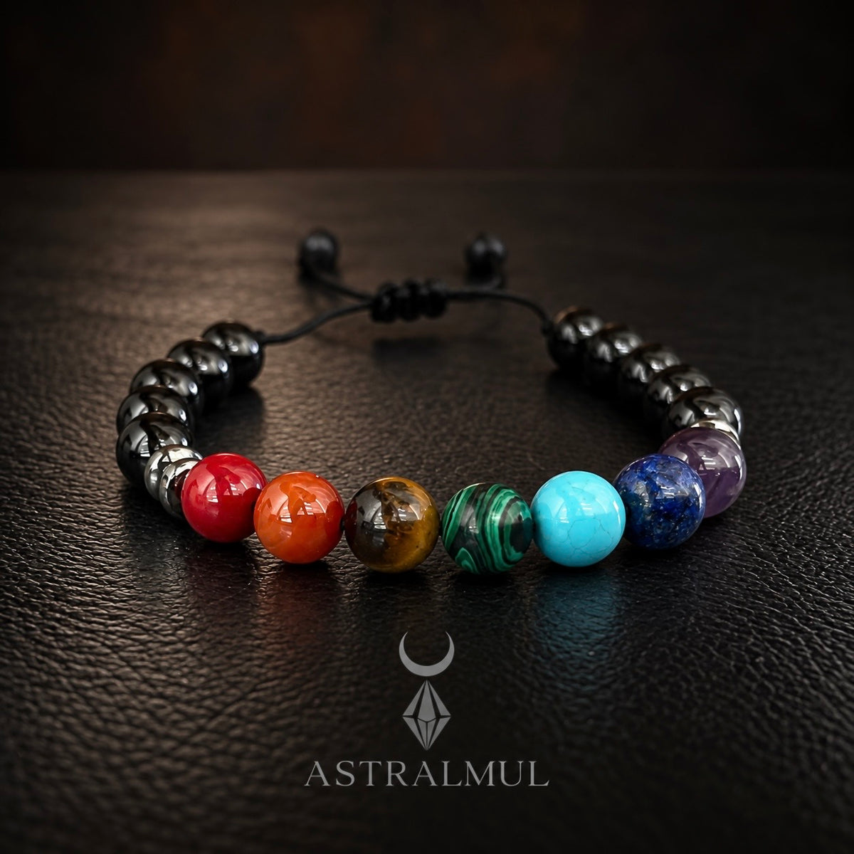 Pulsera 7 Chakras en Ónix y Piedras Naturales - 8mm