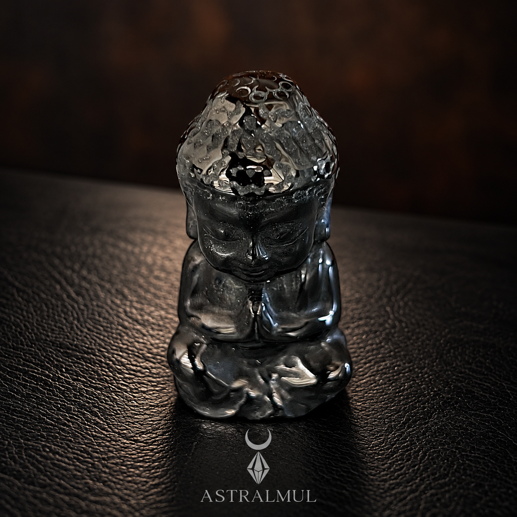 Buda Tallado En Obsidiana - Natural 6cm