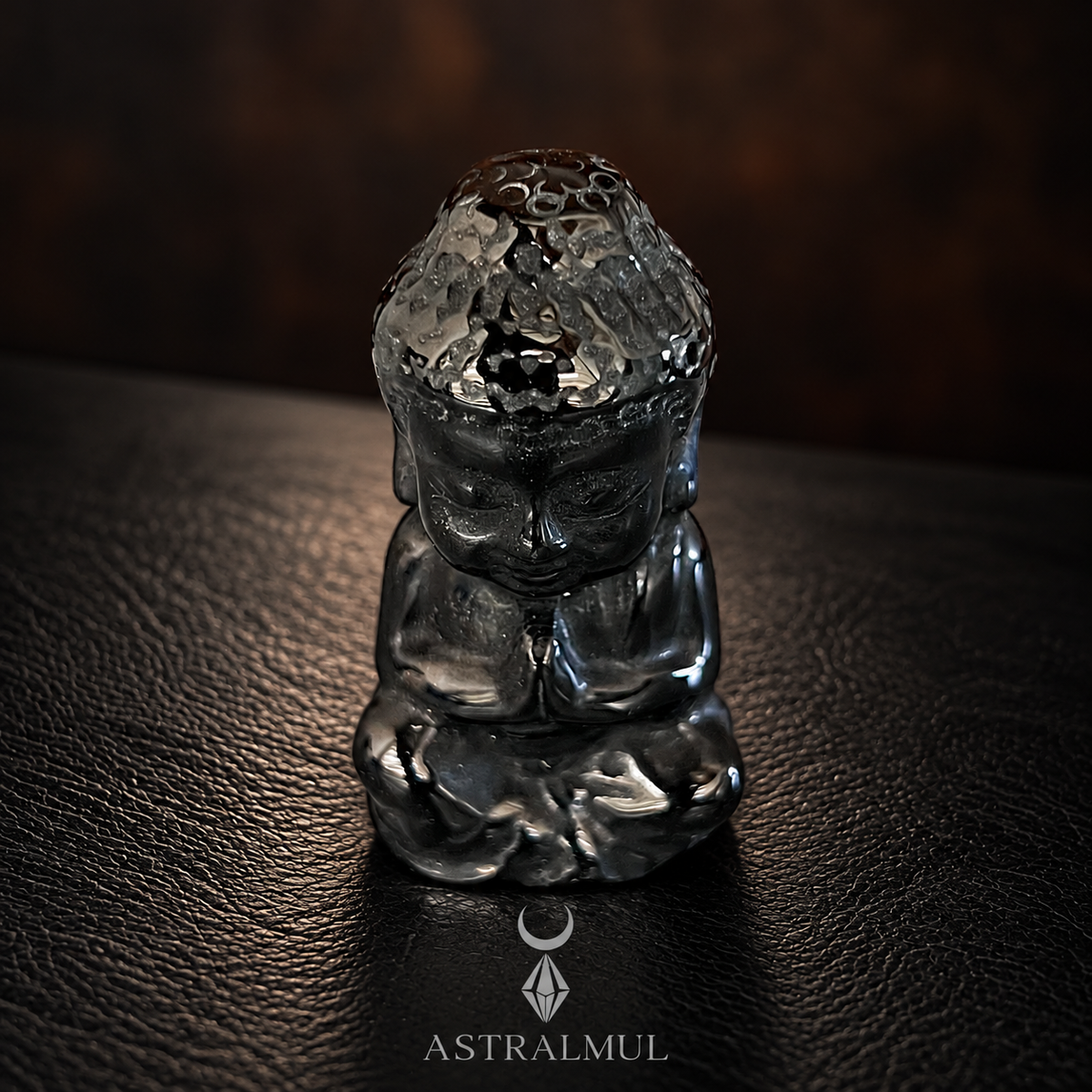 Buda Tallado En Obsidiana - Natural 6cm