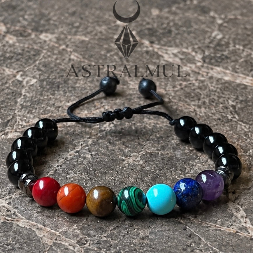 Pulsera 7 Chakras en Ónix y Piedras Naturales - 8mm