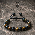 Pulsera de Ojo de Tigre y Ónix Mate 8mm