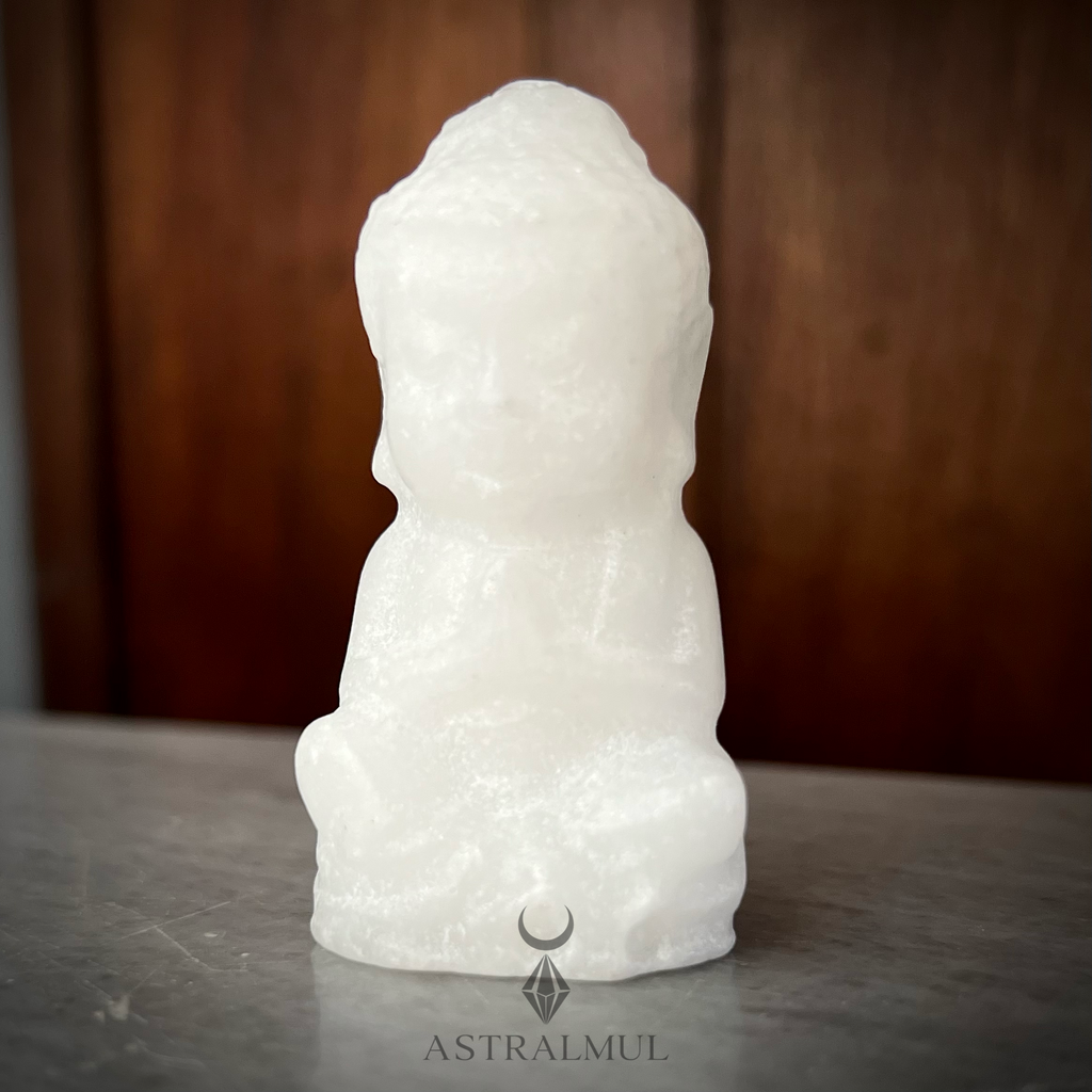 Buda Tallado En Jade Blanco 100% Natural 6cm